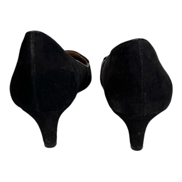 SOFFT | Varney Sturdy Black Leather Calf Hair Loafers Kitten Heel Dress Shoes 8 - Picture 9 of 10